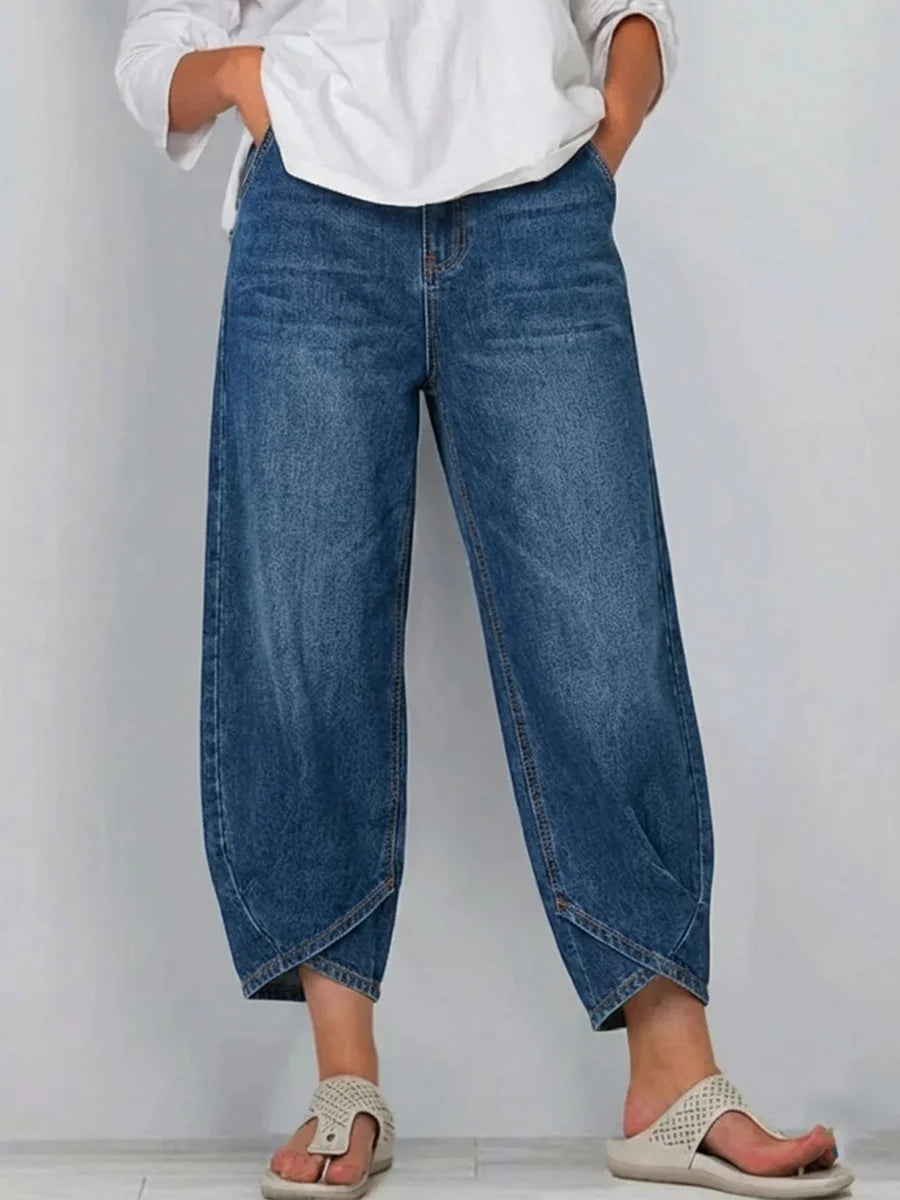 Women's Casual Simple Denim Cotton Pants