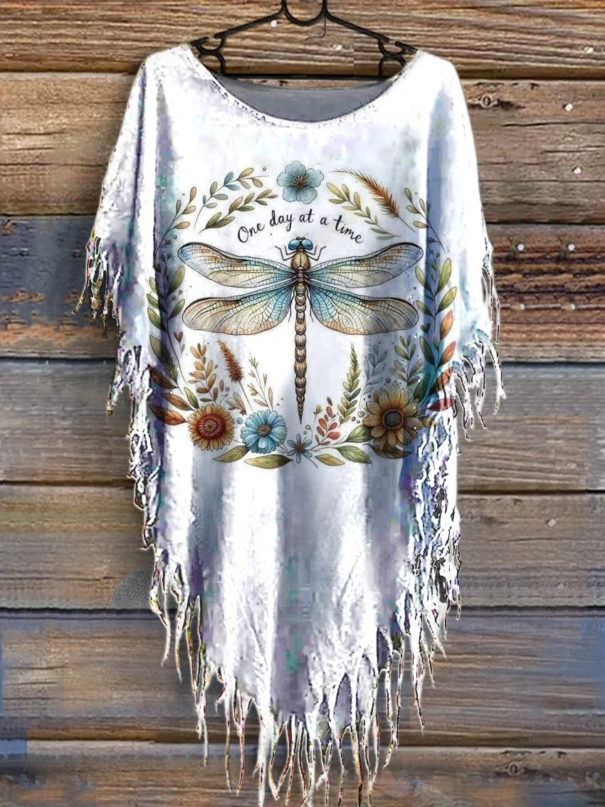 Fringe Cape Dress