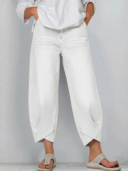 Women's Casual Simple Denim Cotton Pants