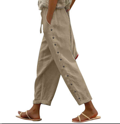Women's Cotton And Linen Casual Pants